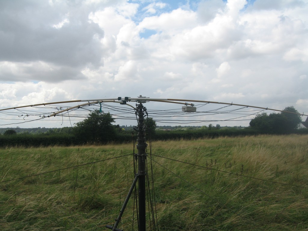 The Cobwebb antenna at ground level before being raised up 40ft (hydraulic power)