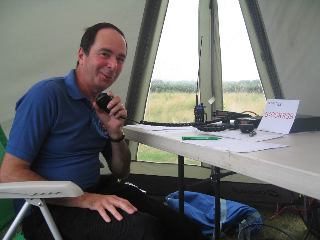 Dave G4FKI in the VHF tent on 2M FM; 4M FM was also available.