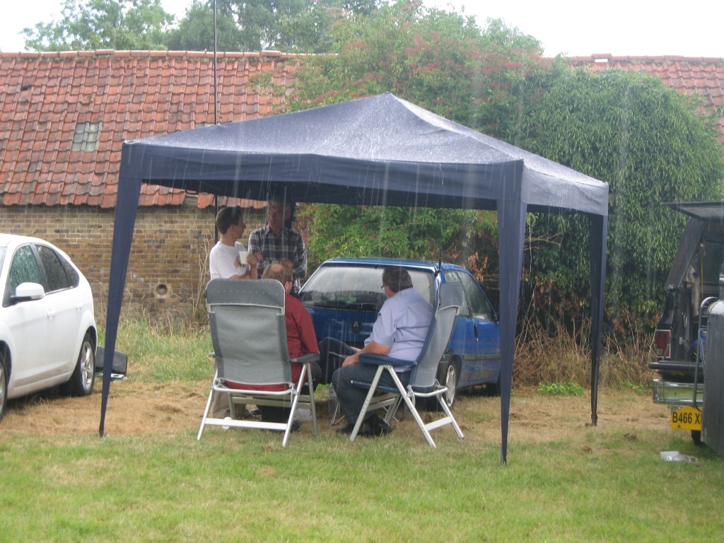 The Gazebo doubled as a handy rain shelter from the sporadic downpours over the two-day period of the G100RSGB activation.